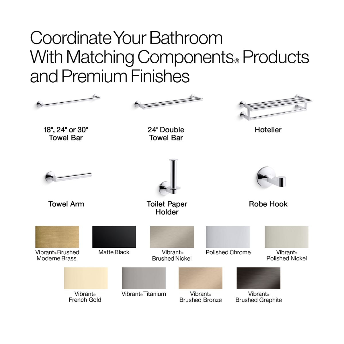 KOHLER Components Double towel arm