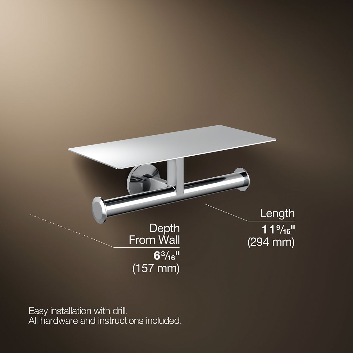 KOHLER Components Covered double toilet paper holder