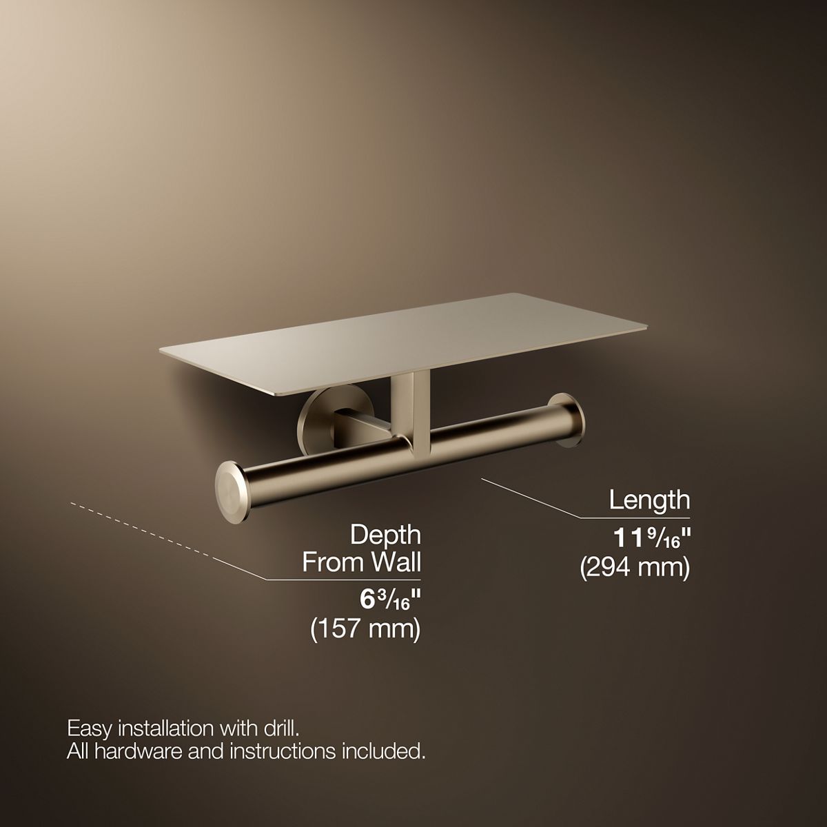 KOHLER Components Covered double toilet paper holder