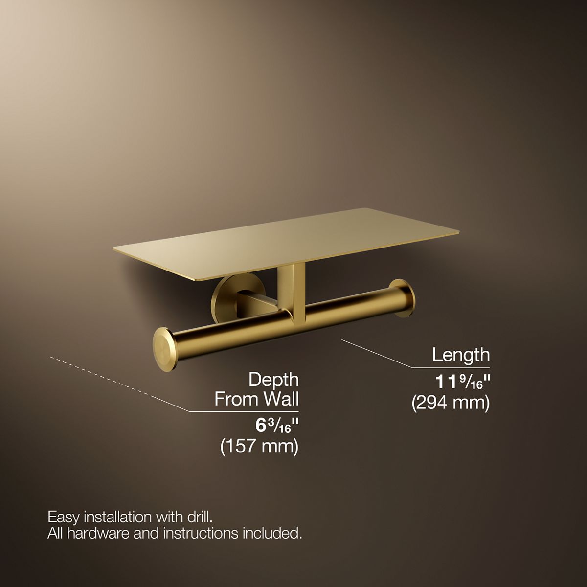 KOHLER Components Covered double toilet paper holder