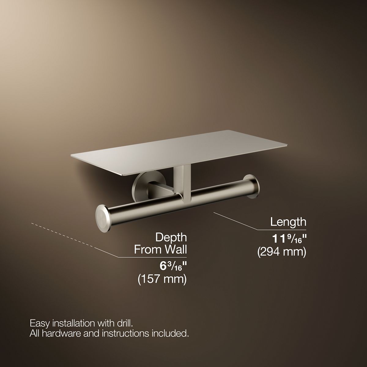 KOHLER Components Covered double toilet paper holder