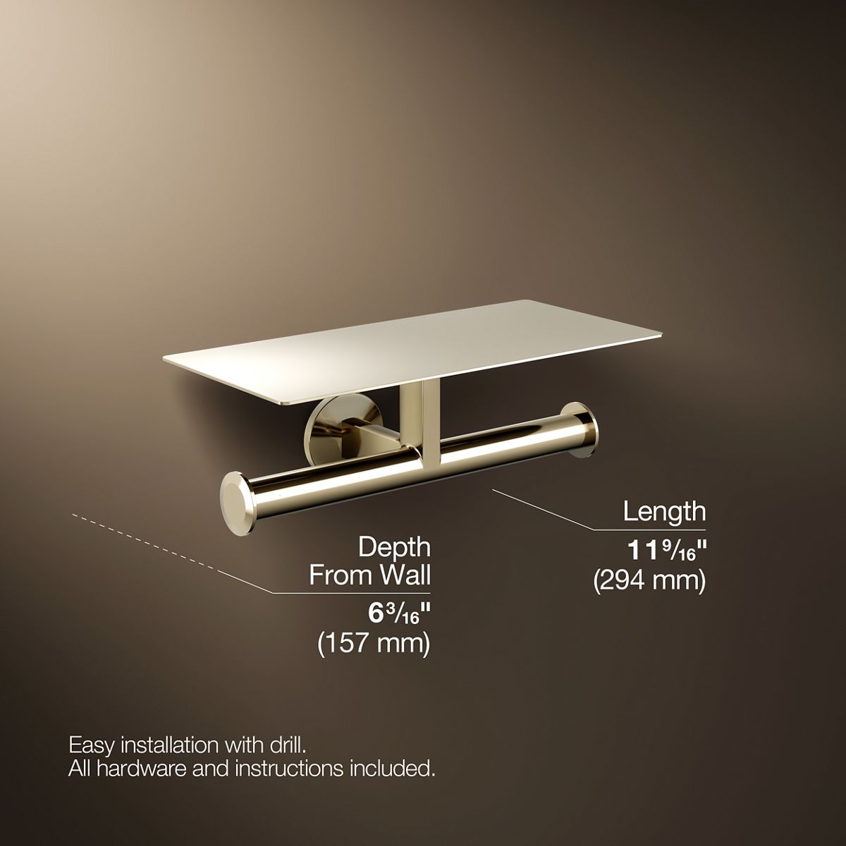 KOHLER Components Covered double toilet paper holder