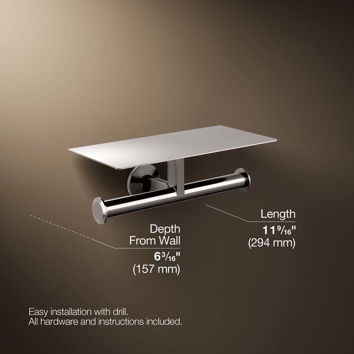 KOHLER Components Covered double toilet paper holder