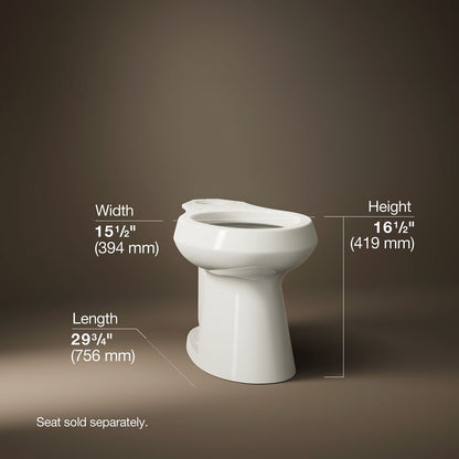 KOHLER K-80020 Highline Elongated toilet bowl with concealed trapway