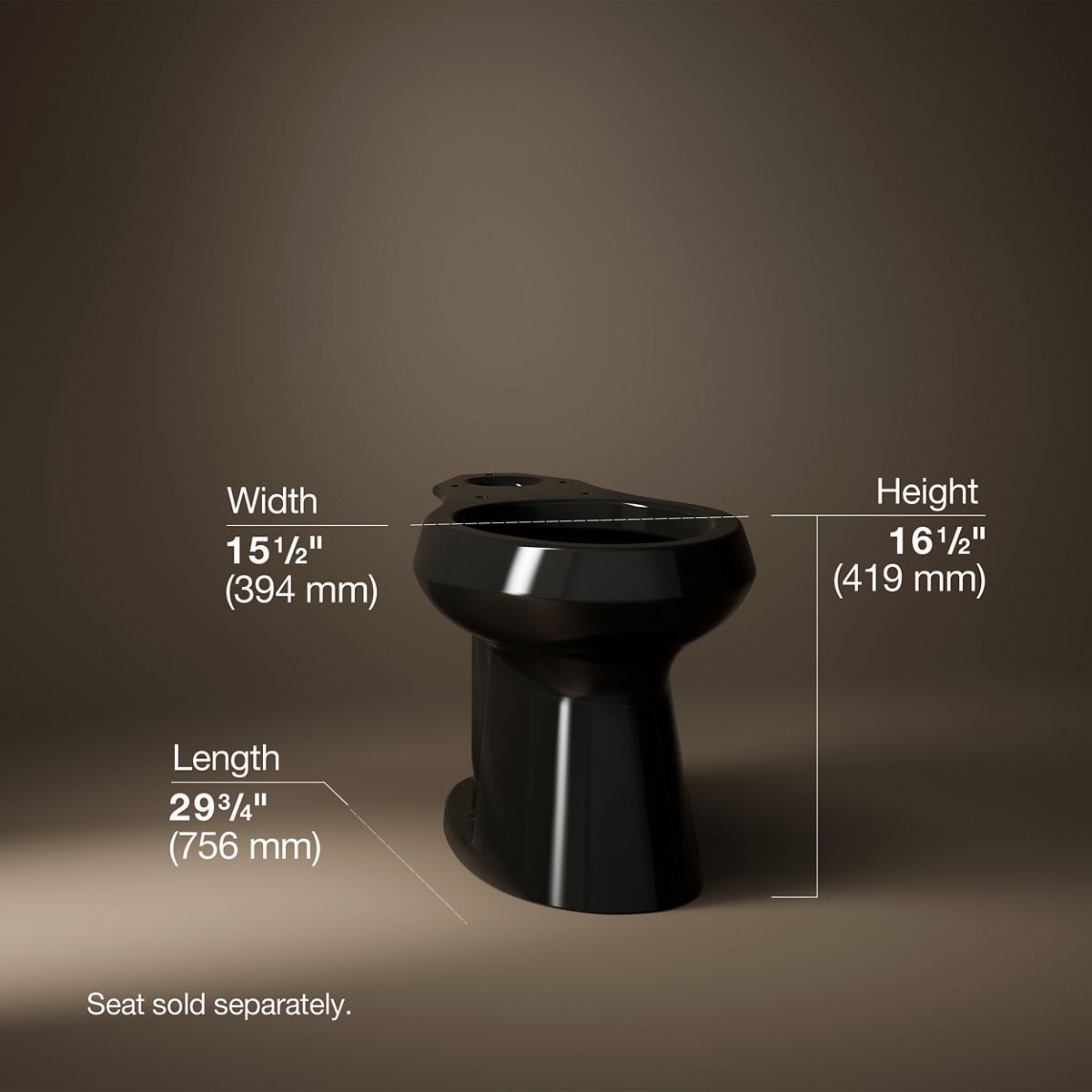 KOHLER K-80020 Highline Elongated toilet bowl with concealed trapway