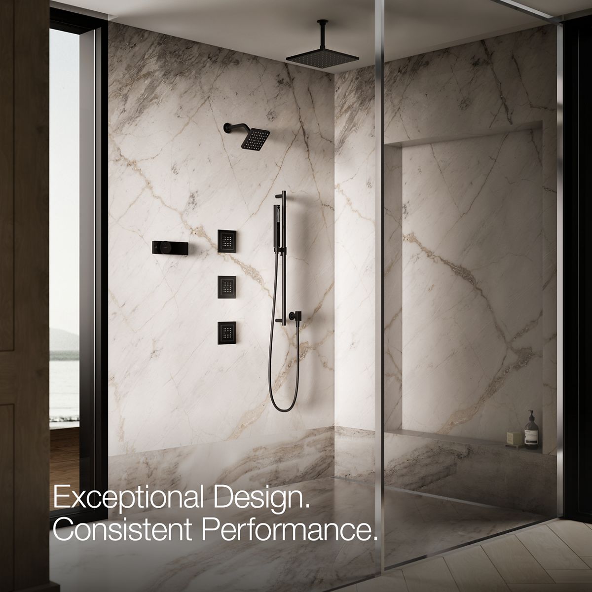 KOHLER WaterTile Square 22-nozzle single-function body spray, 2.5 gpm