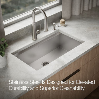 KOHLER K-80084-2PC Task 33" top-/undermount single-bowl workstation kitchen sink