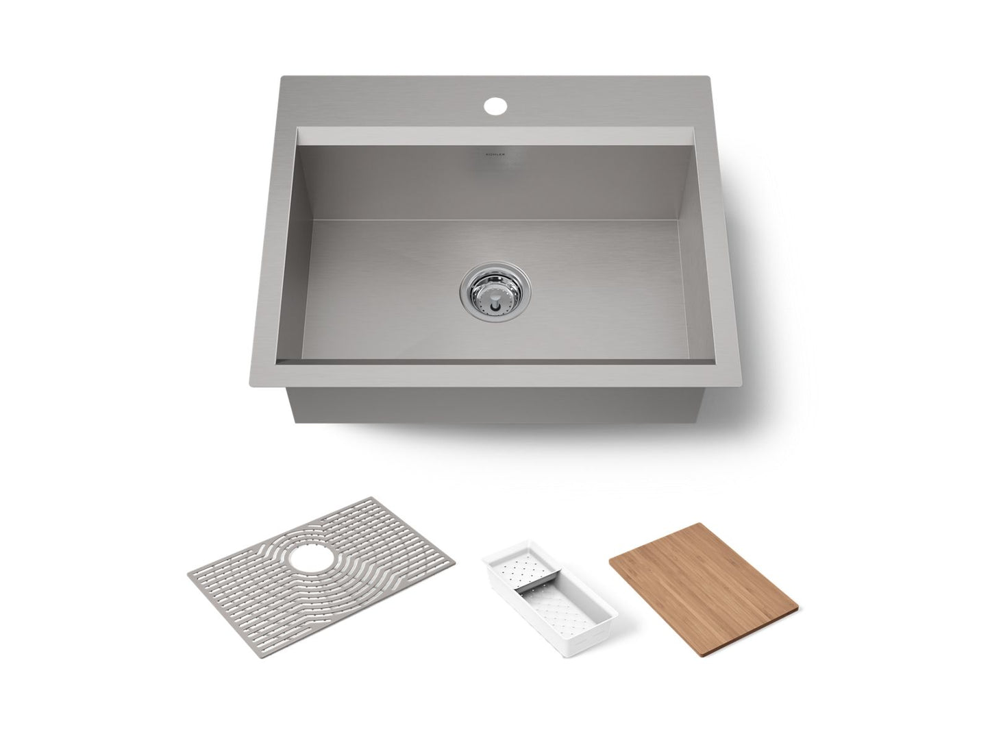 KOHLER K-80086-1PC Task 27" top-/undermount single-bowl workstation kitchen sink