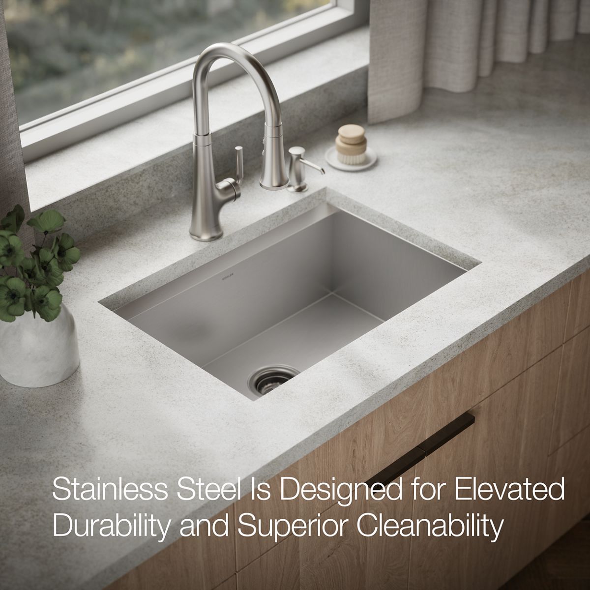 KOHLER K-80086-2PC Task 27" top-/undermount single-bowl workstation kitchen sink