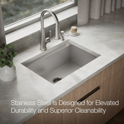 KOHLER K-80086-2PC Task 27" top-/undermount single-bowl workstation kitchen sink