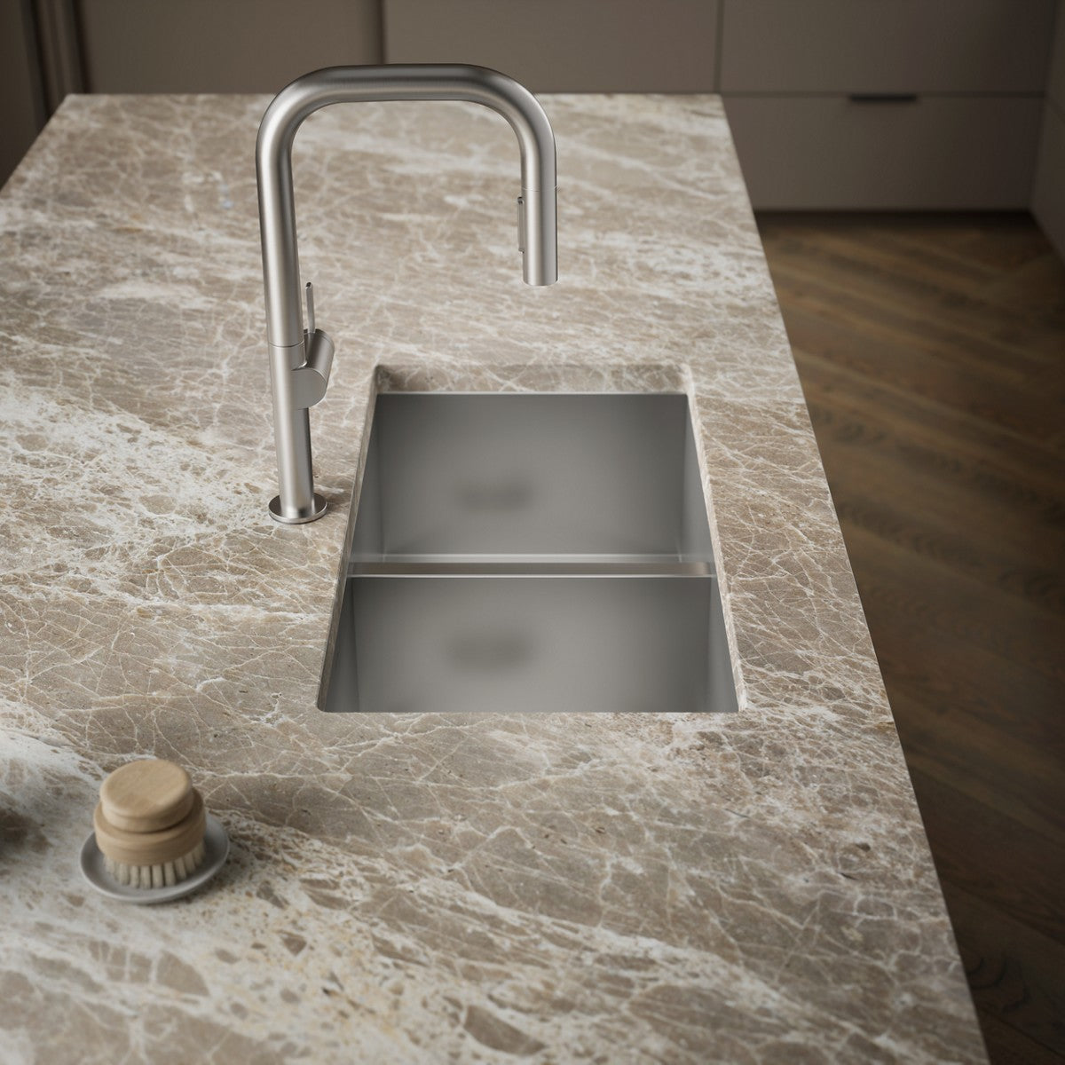 KOHLER K-80167-1-NA Vault 30-1/2" x 20" Top-mount/undermount double-equal bowl kitchen sink with single faucet hole