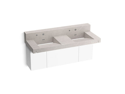 KOHLER K-81025-BPW Constellation 60" wall-mount basin lavatory system with backsplash