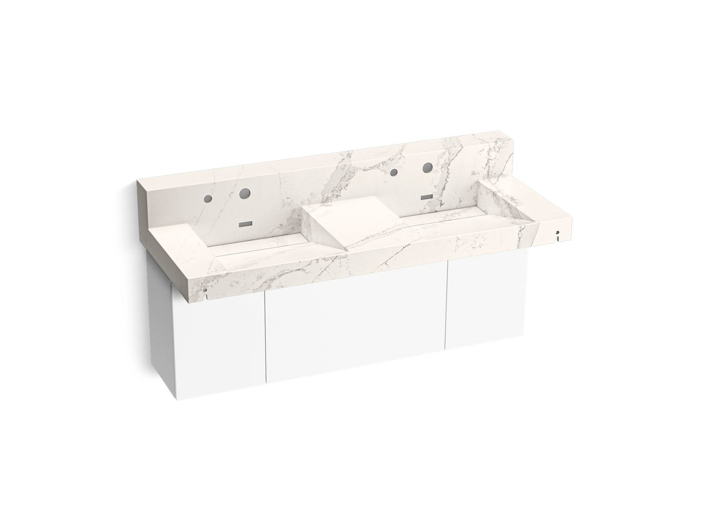 KOHLER K-81025-BPW Constellation 60" wall-mount basin lavatory system with backsplash