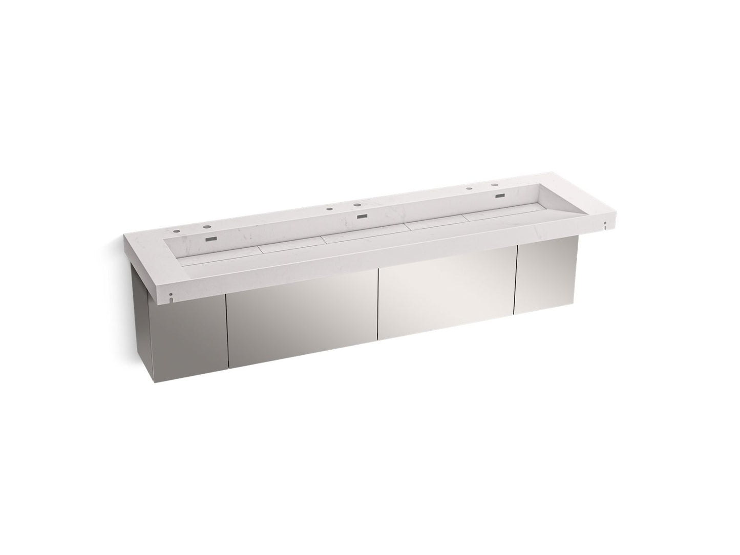 KOHLER K-81025-BSS Constellation 60" wall-mount basin lavatory system with backsplash
