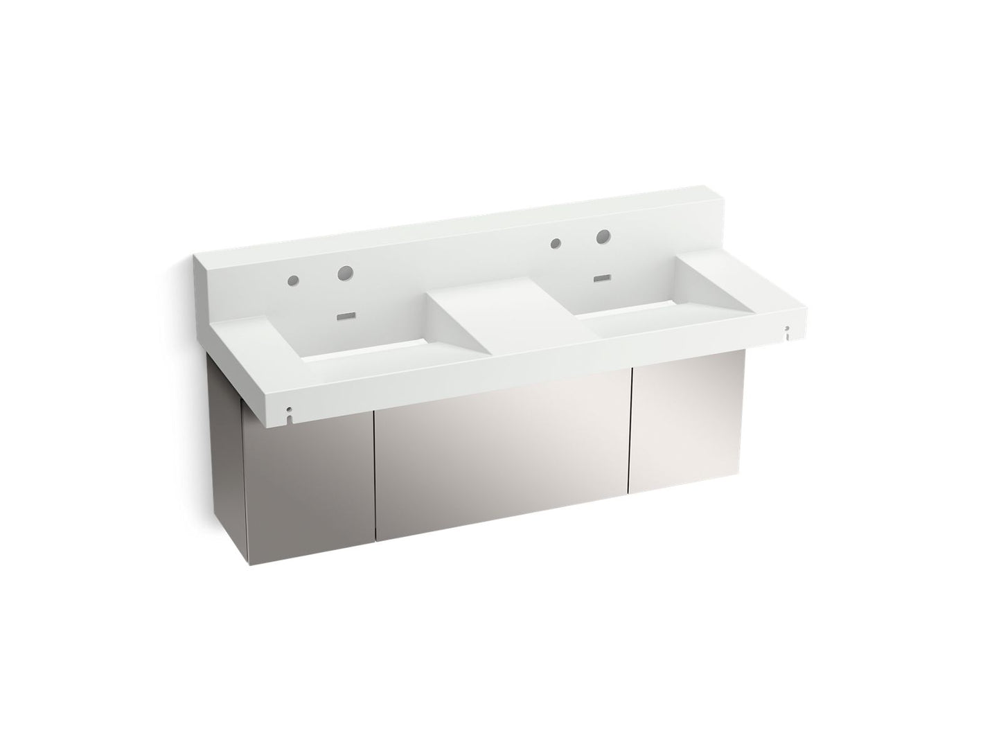 KOHLER K-81025-BSS Constellation 60" wall-mount basin lavatory system with backsplash