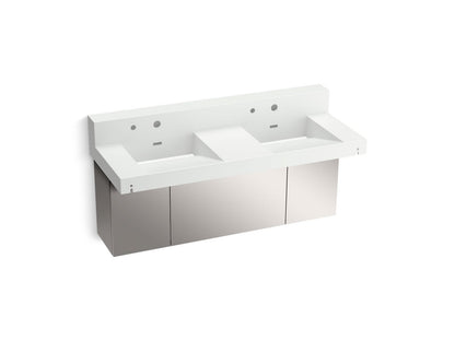 KOHLER K-81025-BSS Constellation 60" wall-mount basin lavatory system with backsplash
