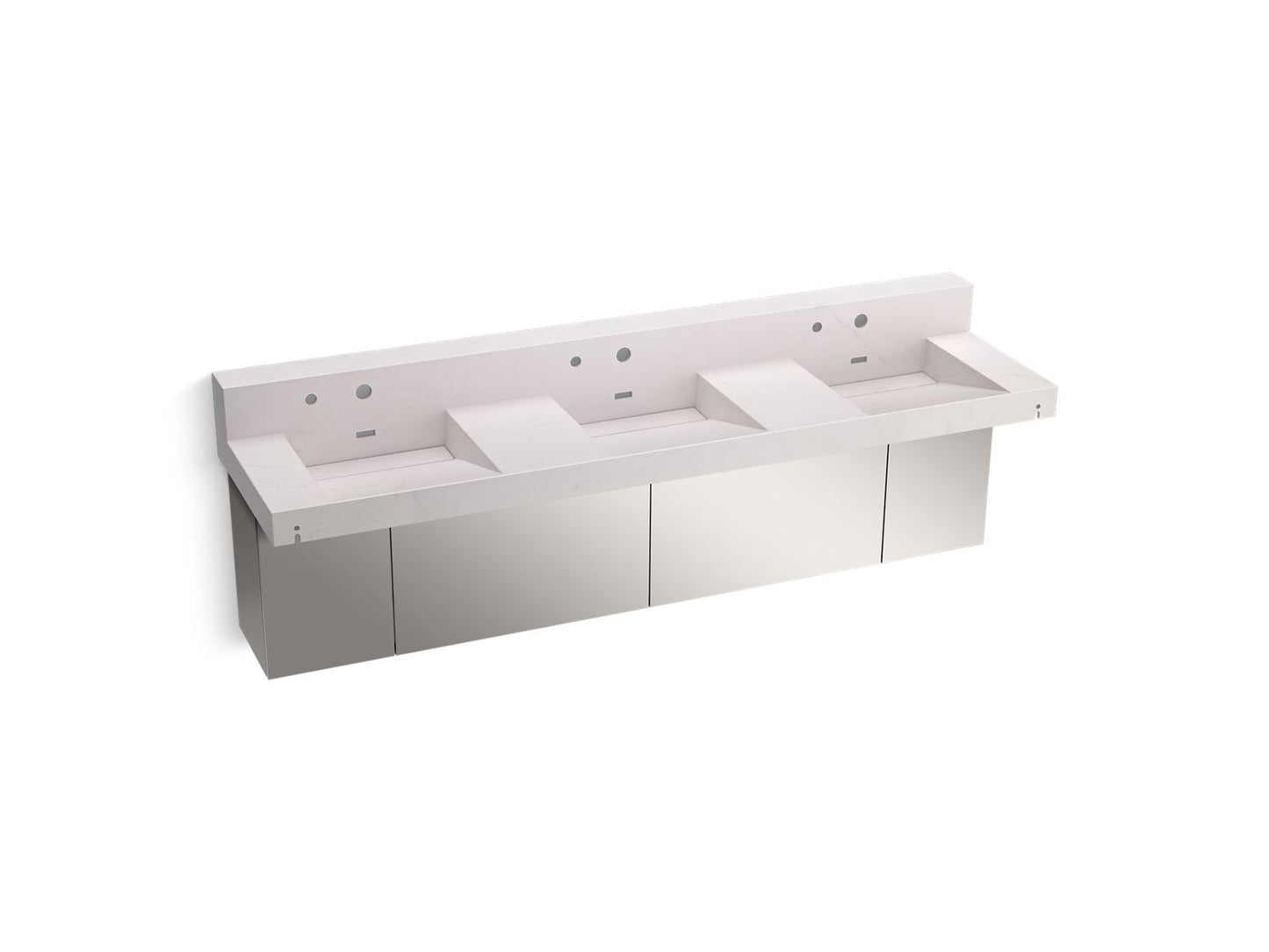 KOHLER K-81026-BSS Constellation 90" wall-mount basin lavatory system with backsplash