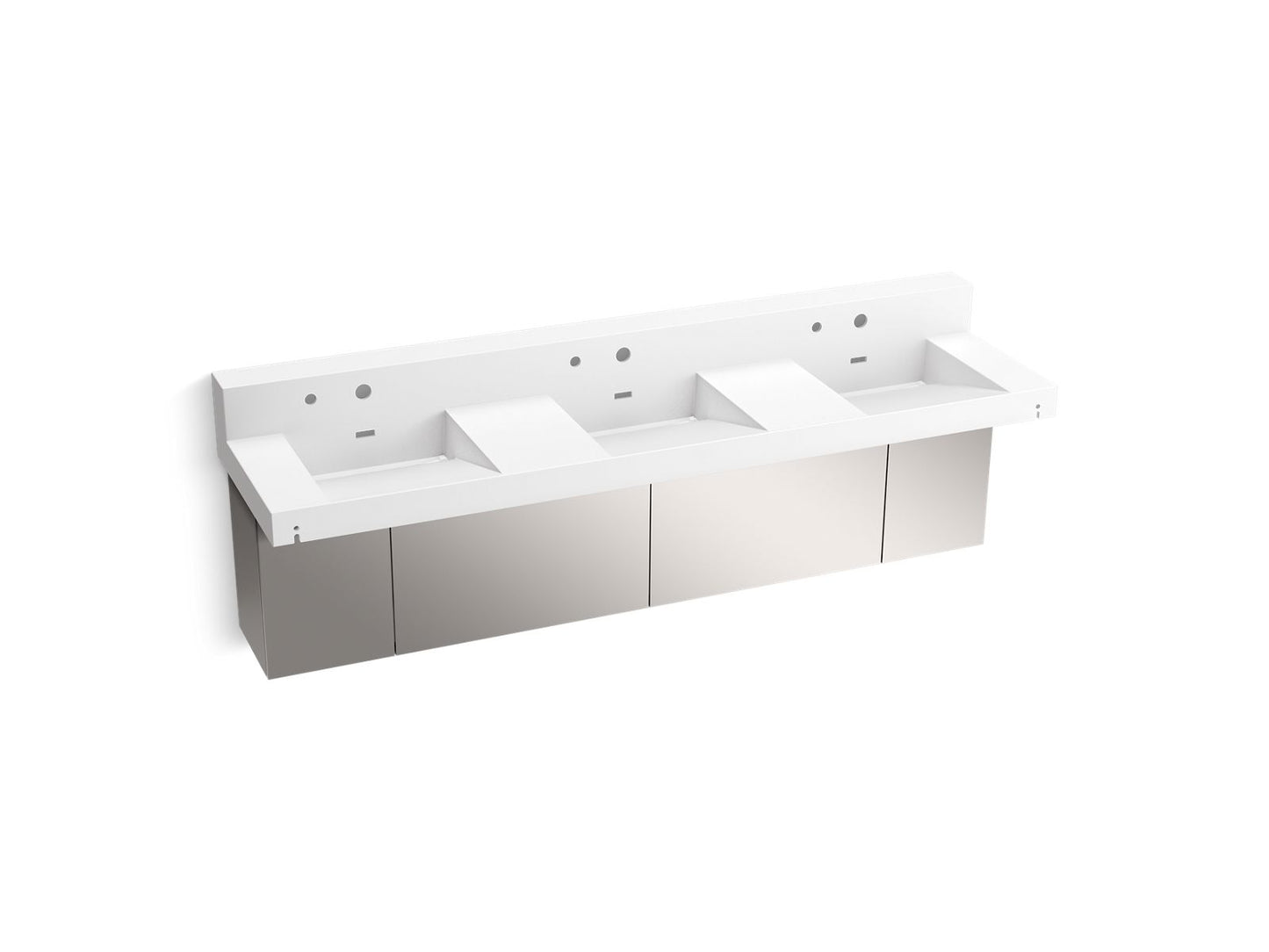 KOHLER K-81026-BSS Constellation 90" wall-mount basin lavatory system with backsplash