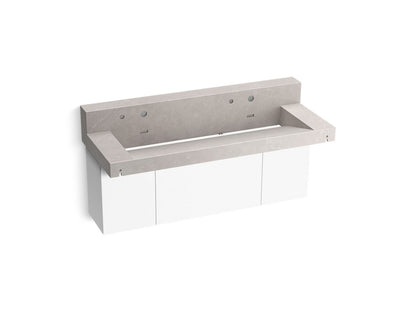 KOHLER K-81027-BPW Constellation 60" wall-mount trough lavatory system with backsplash