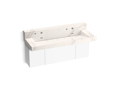 KOHLER K-81027-BPW Constellation 60" wall-mount trough lavatory system with backsplash