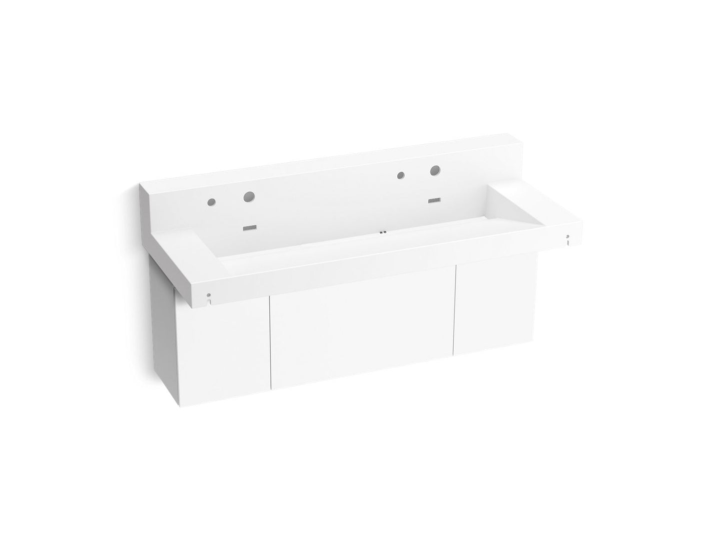 KOHLER K-81027-BPW Constellation 60" wall-mount trough lavatory system with backsplash