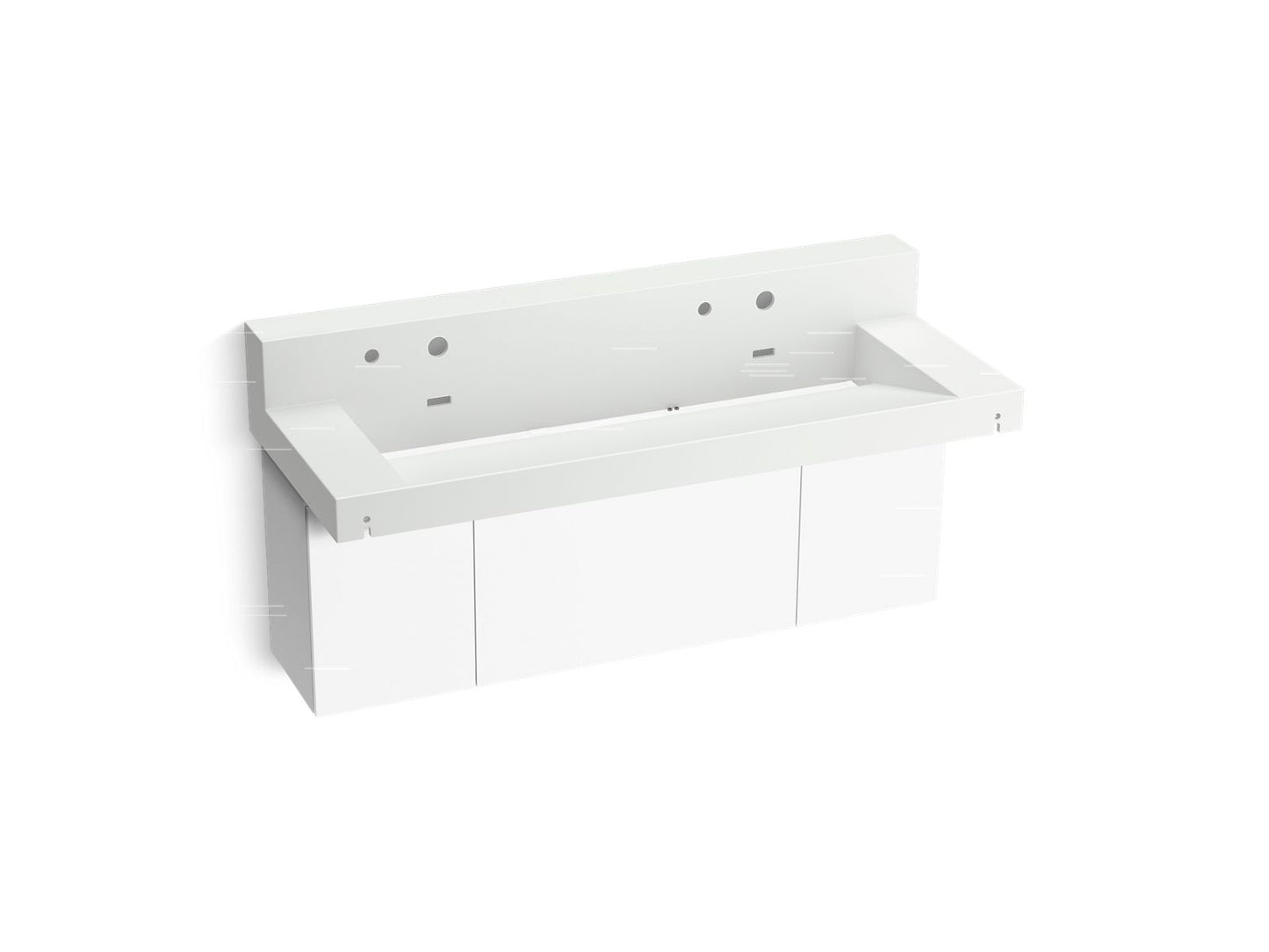 KOHLER K-81027-BPW Constellation 60" wall-mount trough lavatory system with backsplash