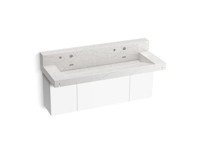 KOHLER K-81027-BPW Constellation 60" wall-mount trough lavatory system with backsplash