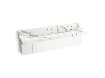 KOHLER K-81028-BPW Constellation 90" wall-mount trough lavatory system with backsplash