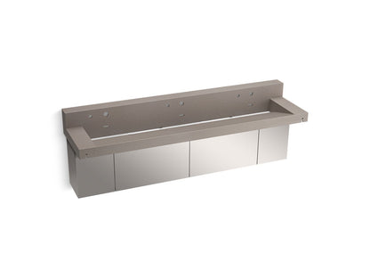 KOHLER K-81028-BSS Constellation 90" wall-mount trough lavatory system with backsplash
