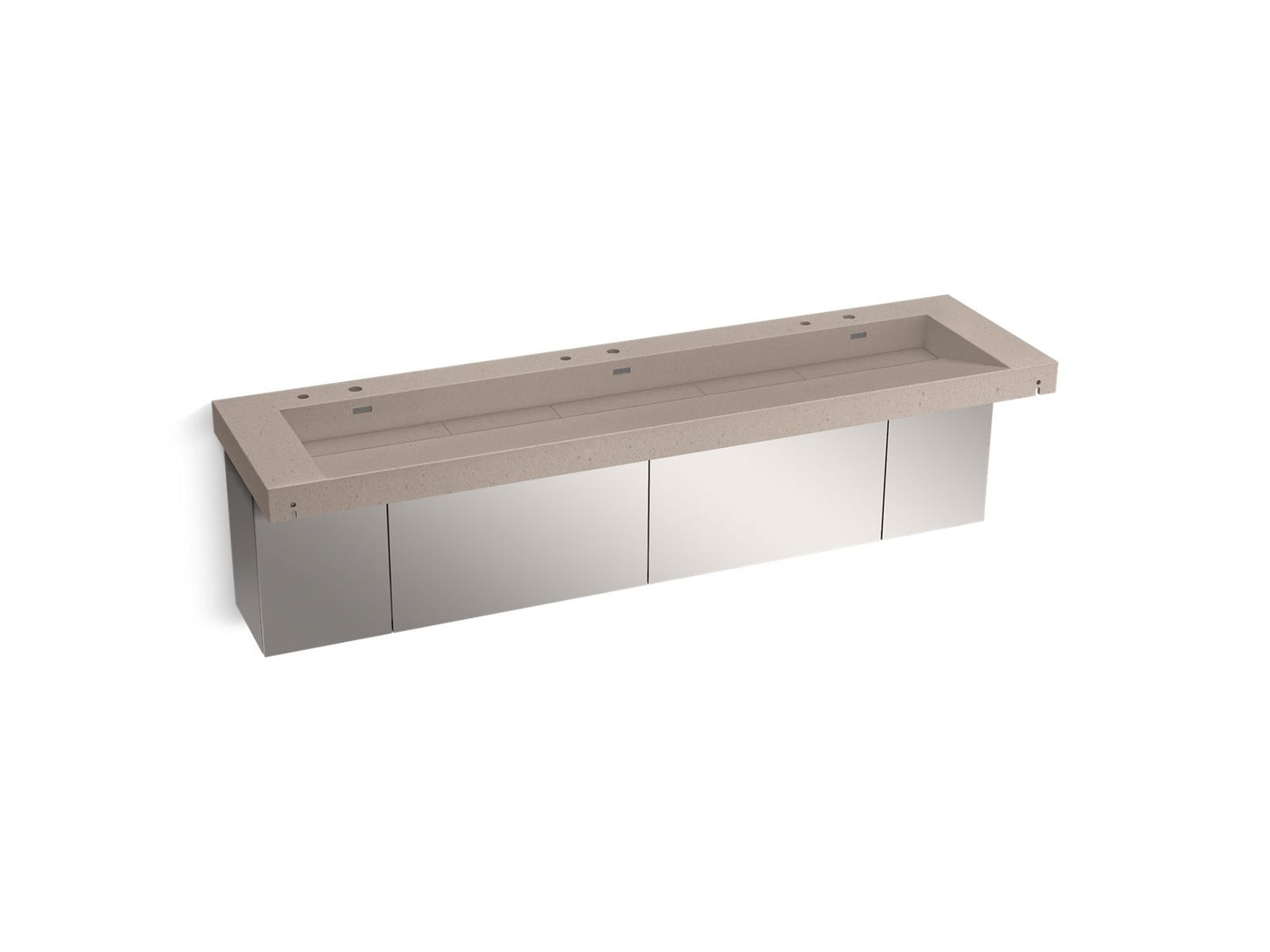 KOHLER K-81033-BSS Constellation 90" wall-mount trough lavatory system