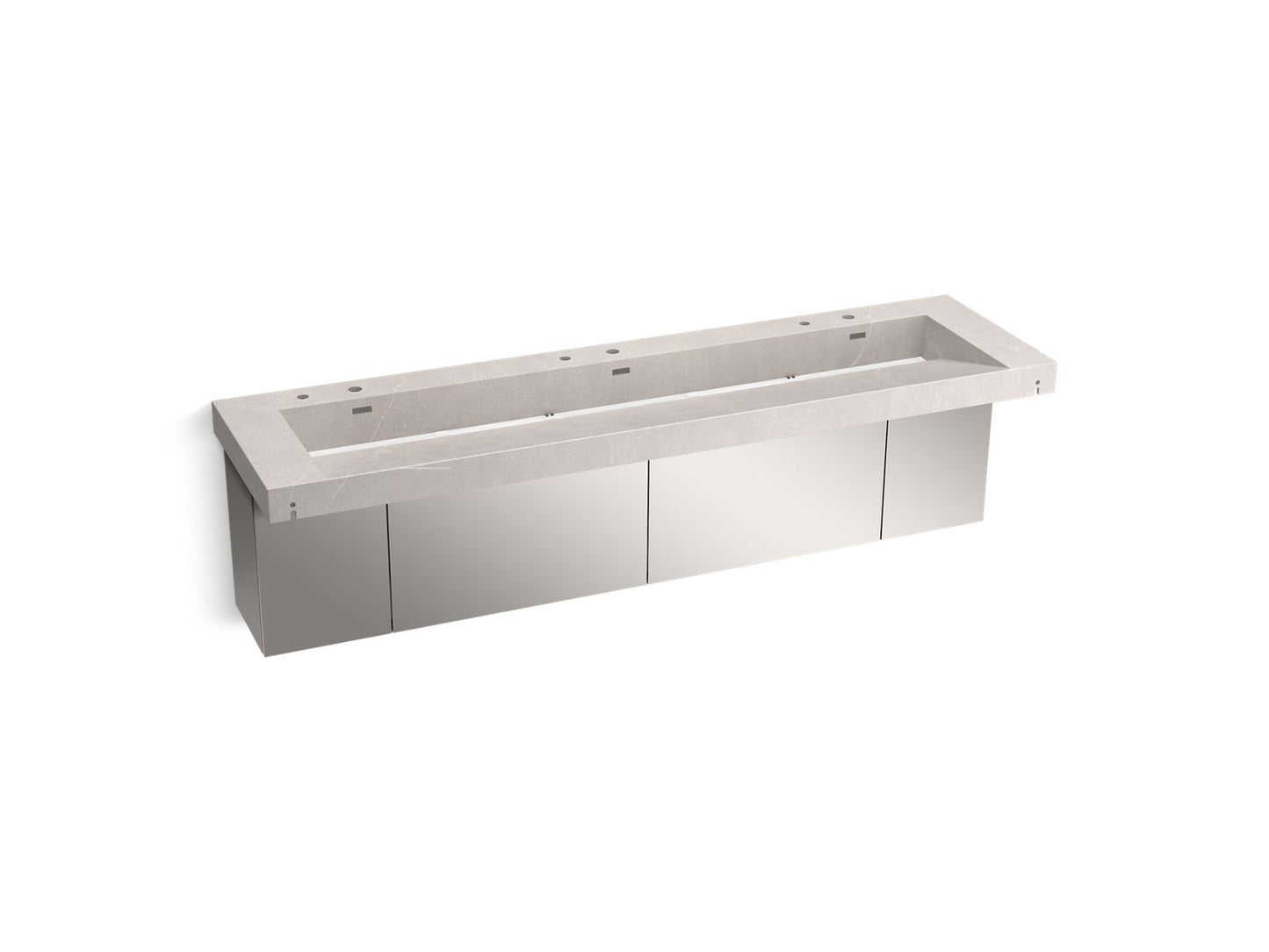 KOHLER K-81033-BSS Constellation 90" wall-mount trough lavatory system