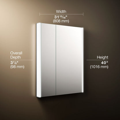 3/4 view of product with dimensions