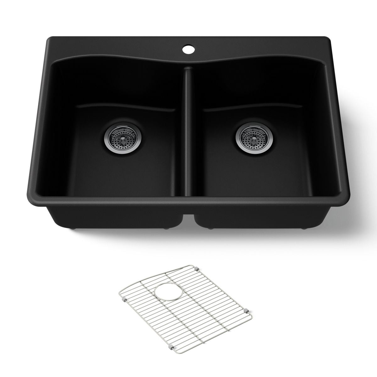 KOHLER K-8185-1 Kennon 33" top-/undermount double-bowl kitchen sink