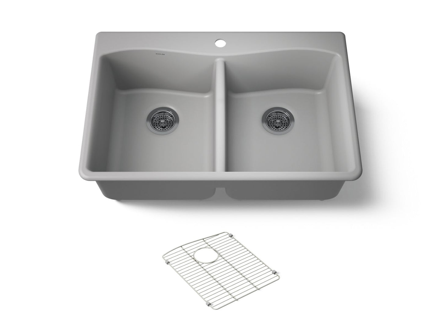 KOHLER K-8185-1 Kennon 33" top-/undermount double-bowl kitchen sink