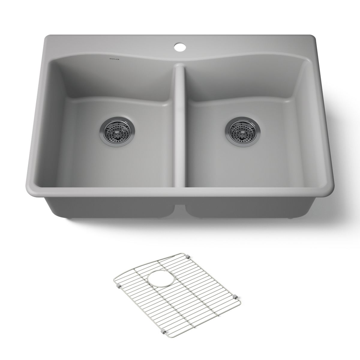 KOHLER K-8185-1 Kennon 33" top-/undermount double-bowl kitchen sink