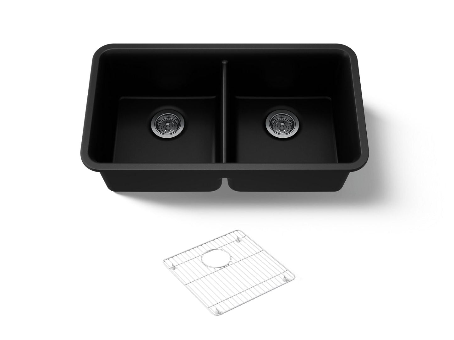 KOHLER K-8199 Cairn 33-1/2" undermount double-bowl kitchen sink