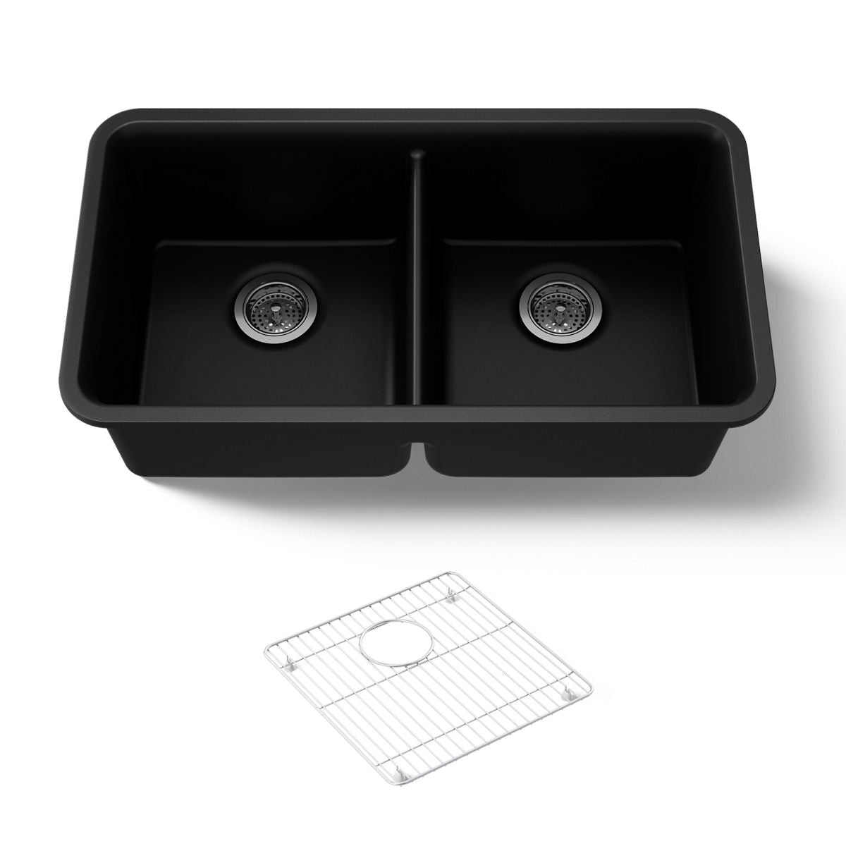 KOHLER K-8199 Cairn 33-1/2" undermount double-bowl kitchen sink