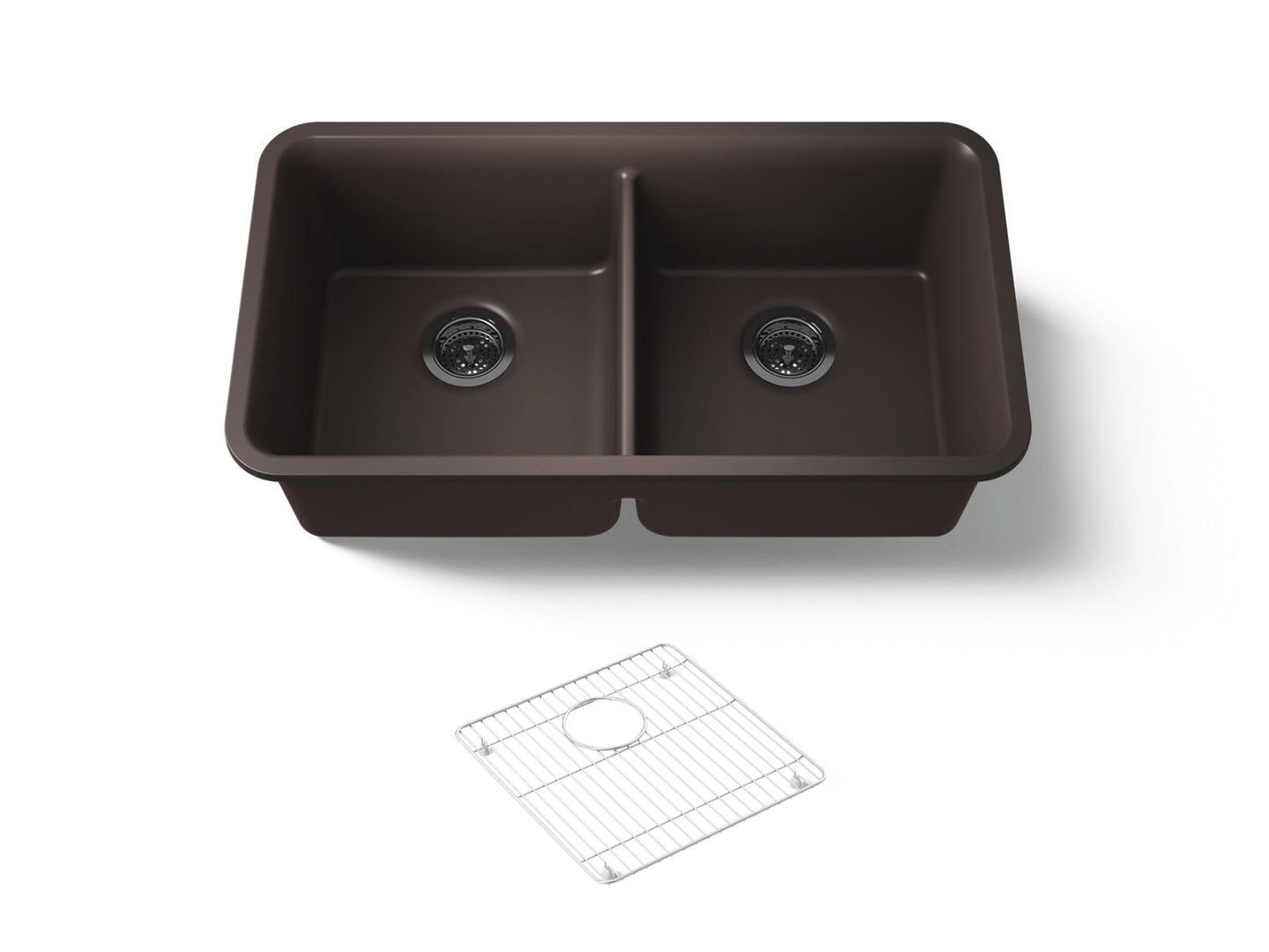 KOHLER K-8199 Cairn 33-1/2" undermount double-bowl kitchen sink