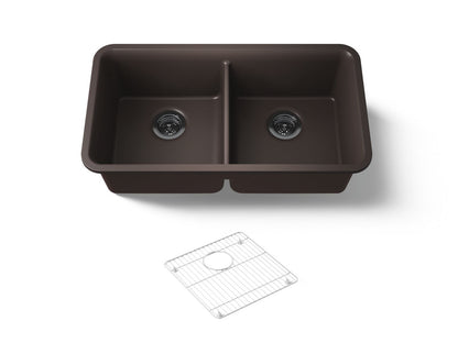 KOHLER K-8199 Cairn 33-1/2" undermount double-bowl kitchen sink