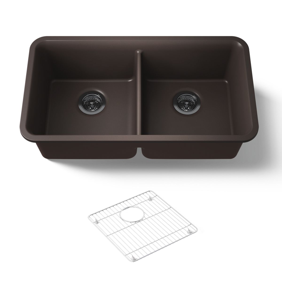 KOHLER K-8199 Cairn 33-1/2" undermount double-bowl kitchen sink