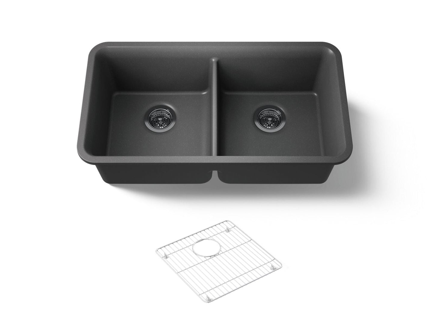 KOHLER K-8199 Cairn 33-1/2" undermount double-bowl kitchen sink