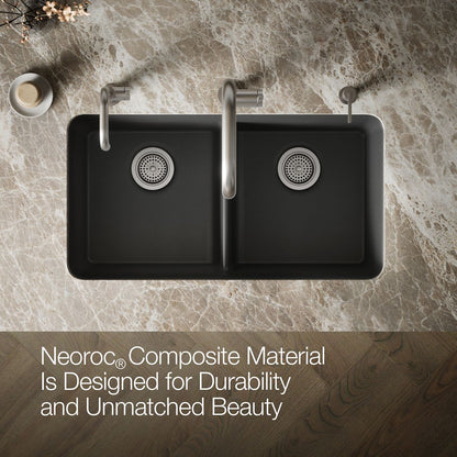 KOHLER K-8199 Cairn 33-1/2" undermount double-bowl kitchen sink