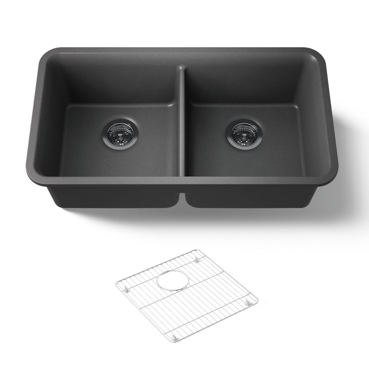 KOHLER K-8199 Cairn 33-1/2" undermount double-bowl kitchen sink