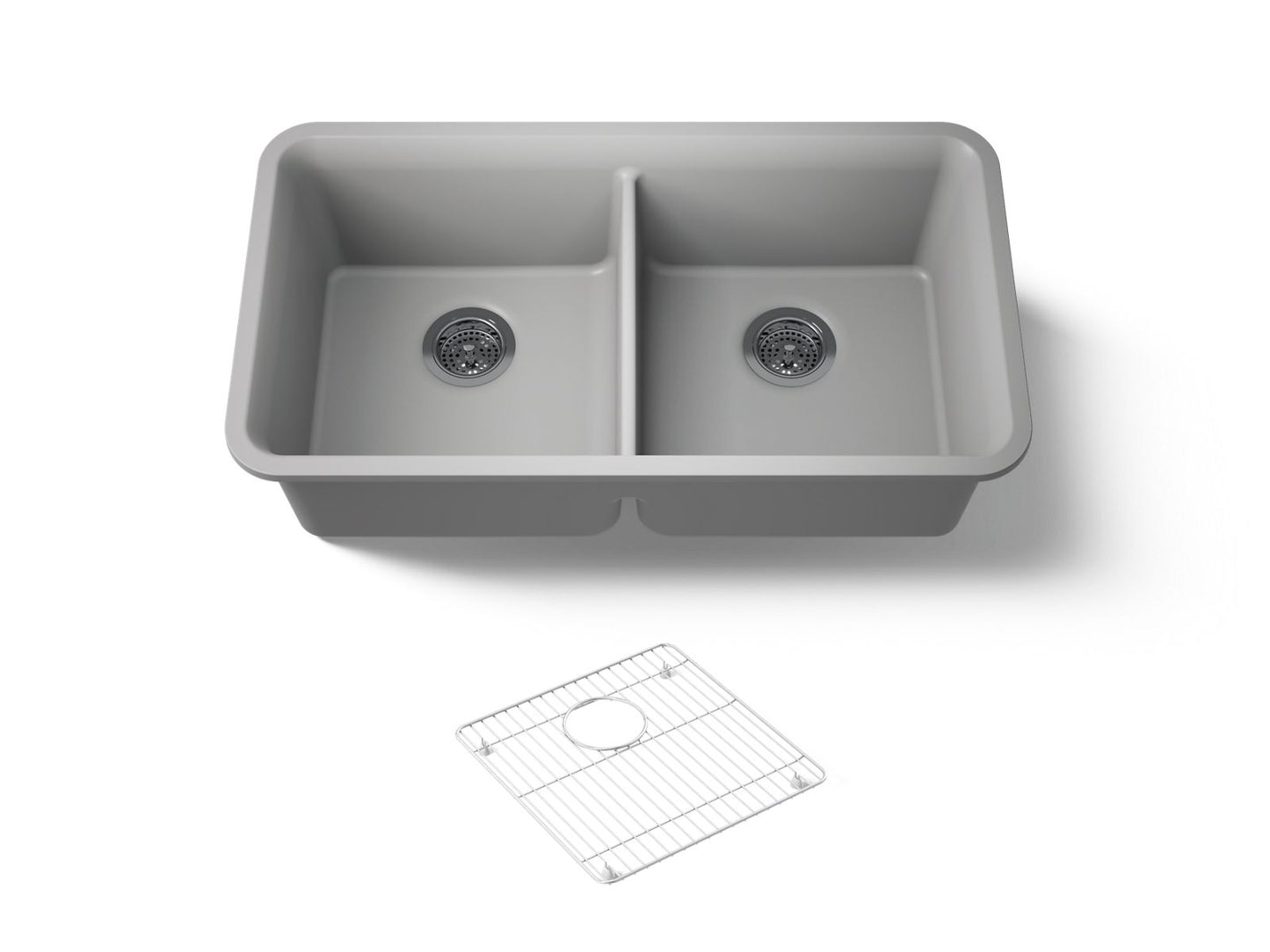KOHLER K-8199 Cairn 33-1/2" undermount double-bowl kitchen sink