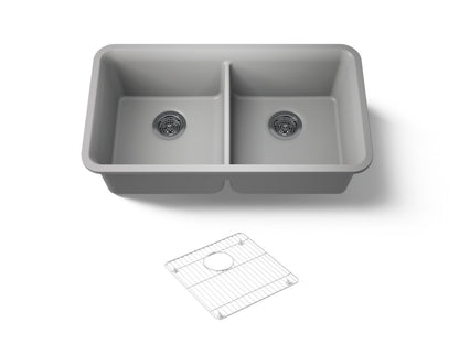 KOHLER K-8199 Cairn 33-1/2" undermount double-bowl kitchen sink