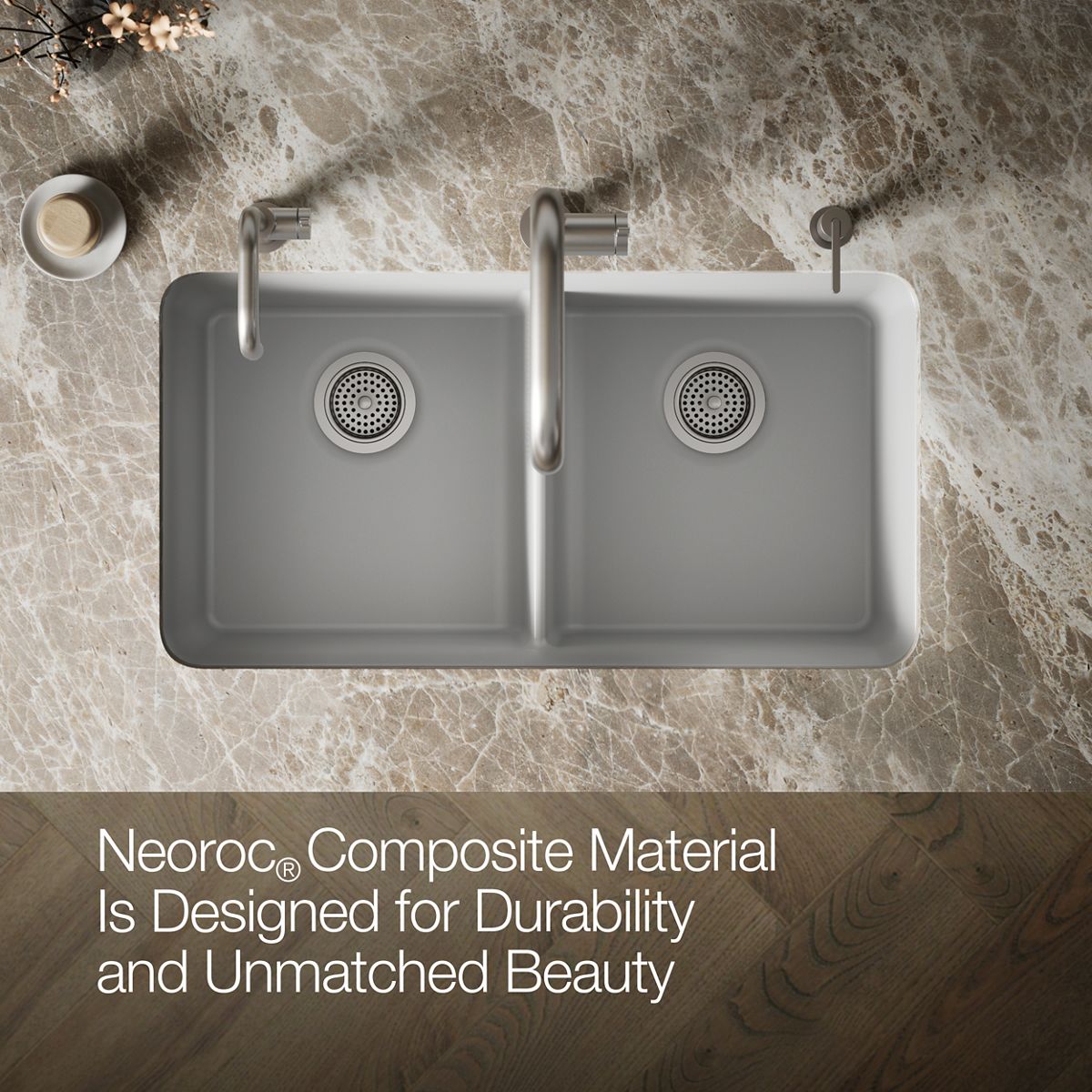 KOHLER K-8199 Cairn 33-1/2" undermount double-bowl kitchen sink