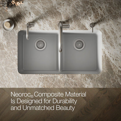 KOHLER K-8199 Cairn 33-1/2" undermount double-bowl kitchen sink