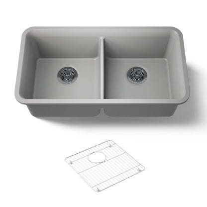 KOHLER K-8199 Cairn 33-1/2" undermount double-bowl kitchen sink