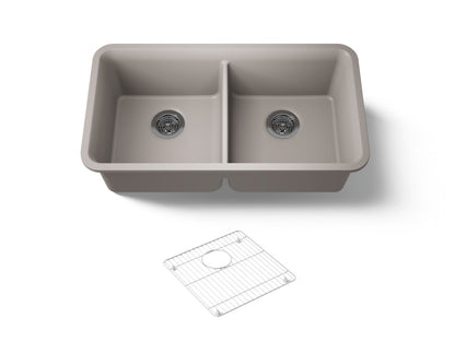 KOHLER K-8199 Cairn 33-1/2" undermount double-bowl kitchen sink