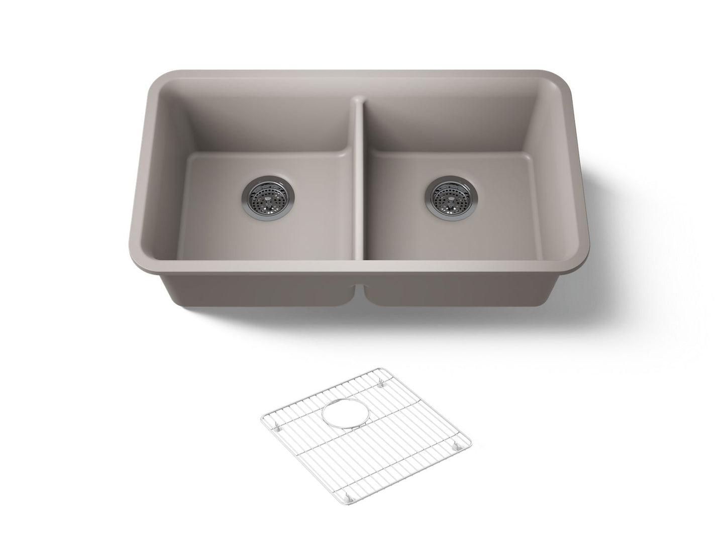 KOHLER K-8199 Cairn 33-1/2" undermount double-bowl kitchen sink